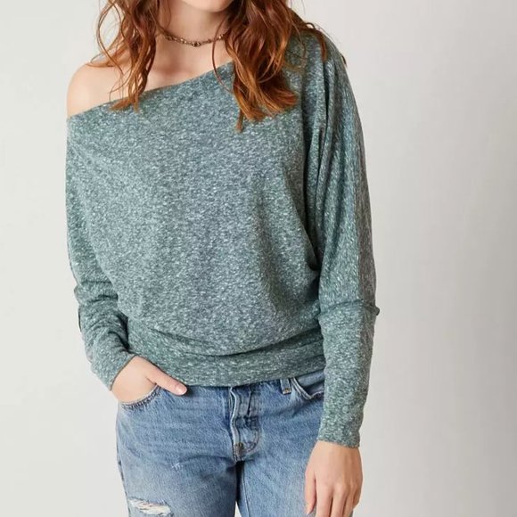 Free People Tops - Free People We The Free Valencia Off The Shoulder Top in Teal Jewel sz L